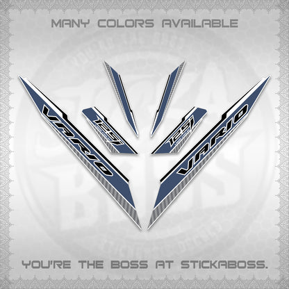 CLICK 125 V3 VARIO FOR WHITE DECALS (2024 SV 12-A1 STYLE) STICKER DECALS By STICKABOSS