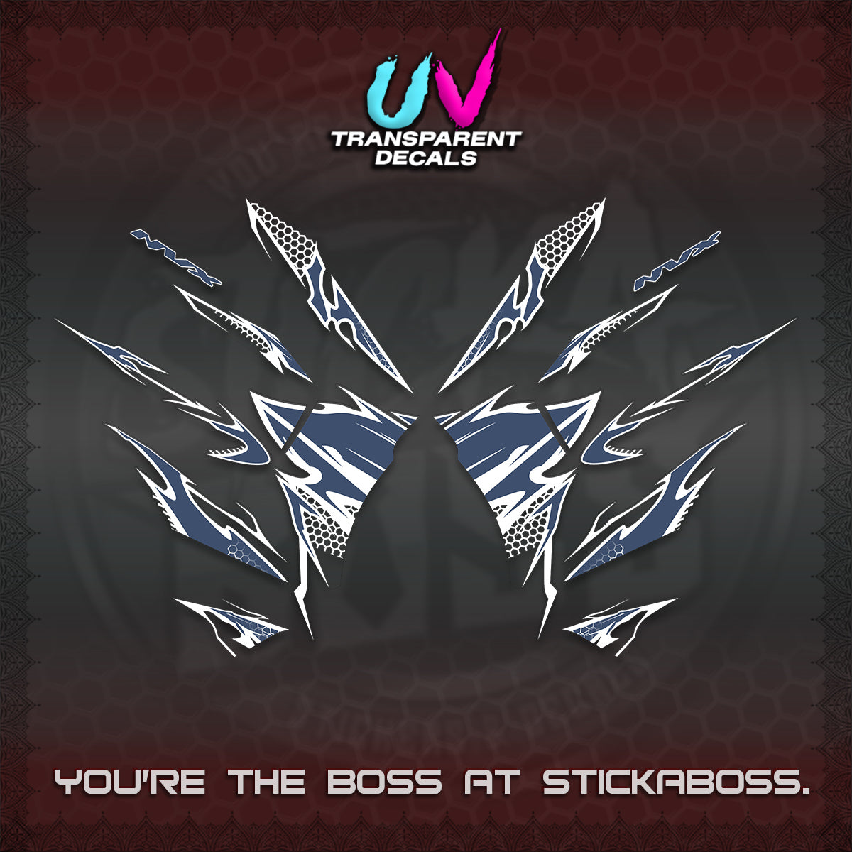 AEROX 155 V2 UV TRANSPARENT (VIETNAM STYLE-1 SPOT) FOR DARK COLORED COVER DECALS By STICKABOSS