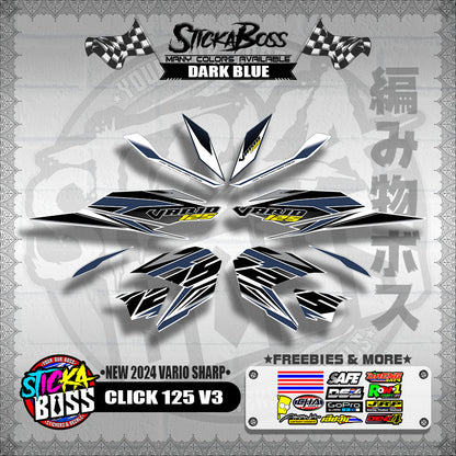 CLICK 125 V3 DECALS ( NEW 2024 VARIO SHARP )【WITH FREEBIES】
