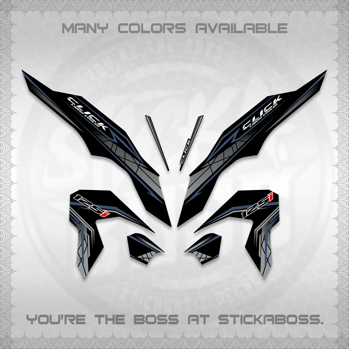 CLICK 125 V3 DECALS (2023 SIMPLE STRIPE DESIGN) STICKER DECALS By STICKABOSS