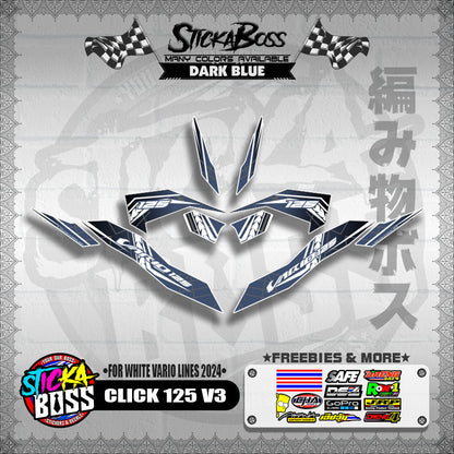 CLICK 125 V3 DECALS ( FOR WHITE VARIO LINES 2024 )【WITH FREEBIES】