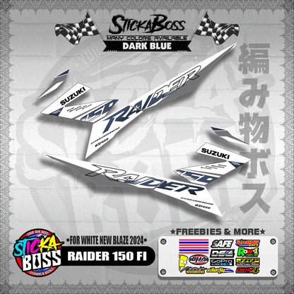 RAIDER 150 Fi STOCK DECALS ( FOR WHITE NEW BLAZE 2024 )【WITH FREEBIES】