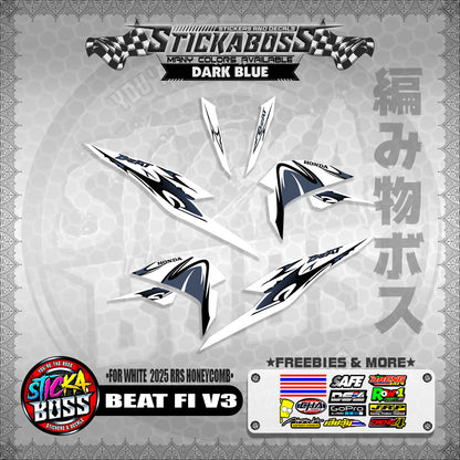 BEAT FI V3 INDO STICKER DECALS ( FOR WHITE  2025 RRS HONEYCOMB )【WITH FREEBIES】