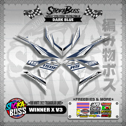 WINNER X V3 DECALS ( FOR WHITE 2022 TRIANGULAR LINES )【WITH FREEBIES】