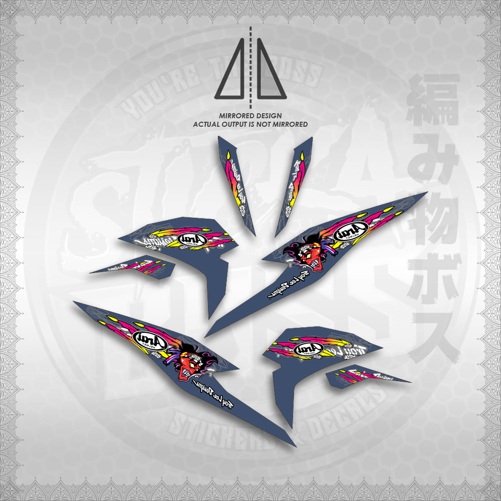 STICKER DECALS for BEAT FI V3 (ARAI APACHE STRIPPING) By STICKABOSS (SOFIE LAMINATED WATERPROOF)