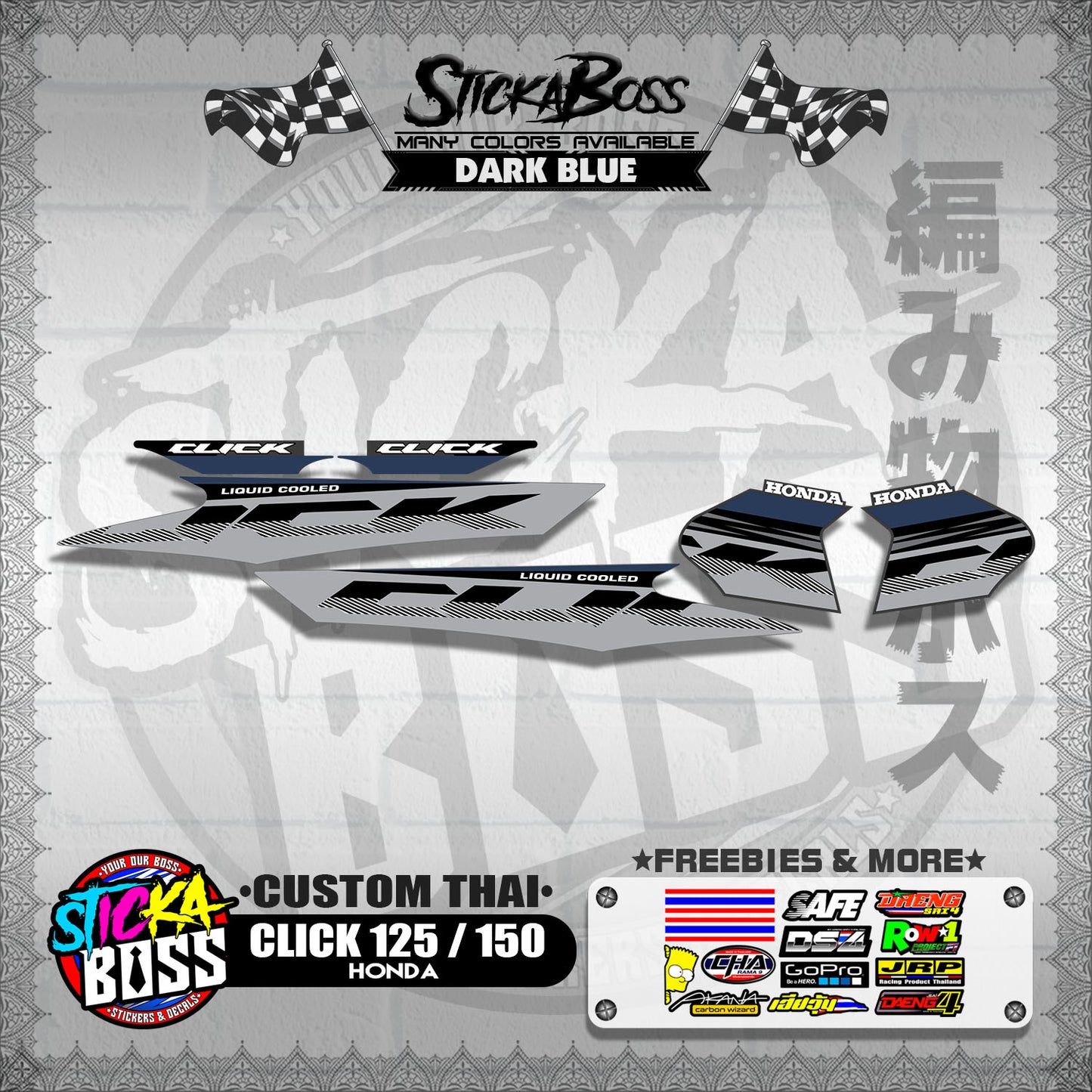 CLICK 125 / 150 DECALS ( CUSTOM THAI )【WITH FREEBIES】