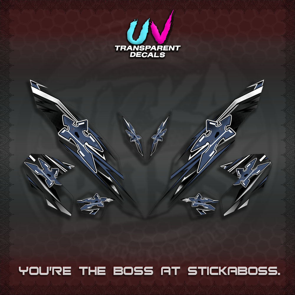 【PREMIUM UV PRINT】TRANSPARENT CLICK V3 DECALS (2026 STAR LED DESIGN) STICKER DECALS By STICKABOSS