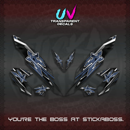 【PREMIUM UV PRINT】TRANSPARENT CLICK V3 DECALS (2026 STAR LED DESIGN) STICKER DECALS By STICKABOSS