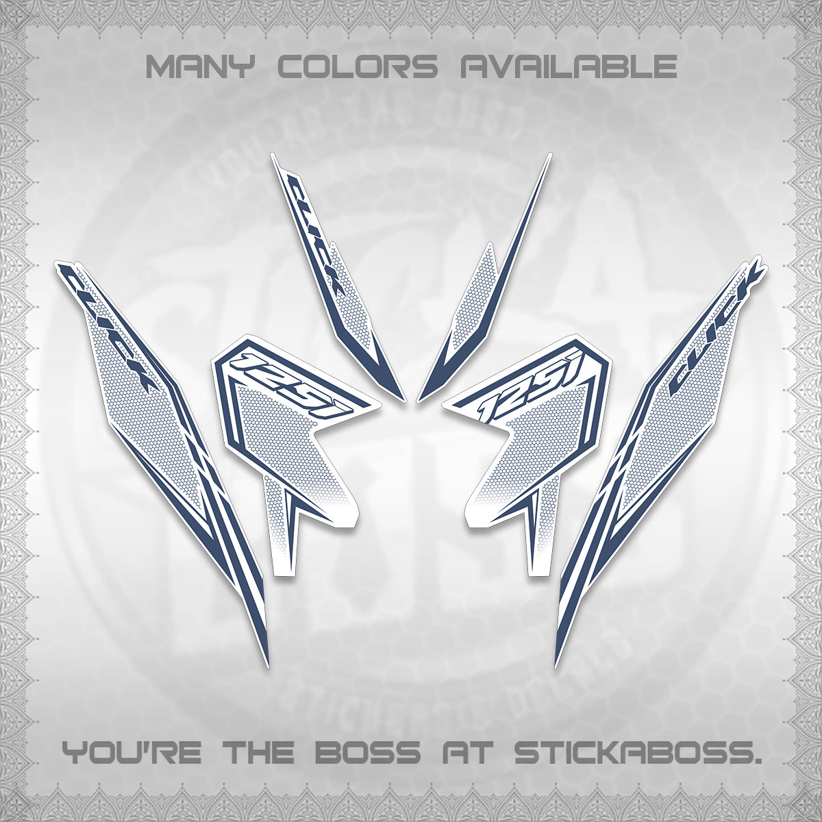 CLICK 125 V3 FOR WHITE DECALS (2026 LINE UP DESIGN) STICKER KITS By STICKABOSS