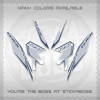 CLICK 125 V3 FOR WHITE DECALS (2026 LINE UP DESIGN) STICKER KITS By STICKABOSS