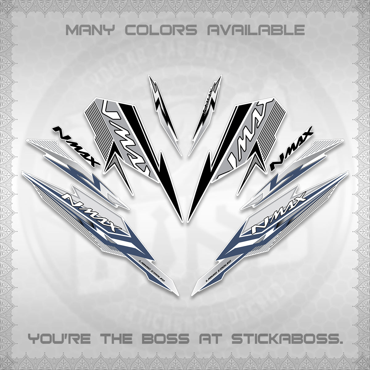 NMAX V2 FOR WHITE DECALS (2026 VARIO STYLE) STICKER DECALS By STICKABOSS