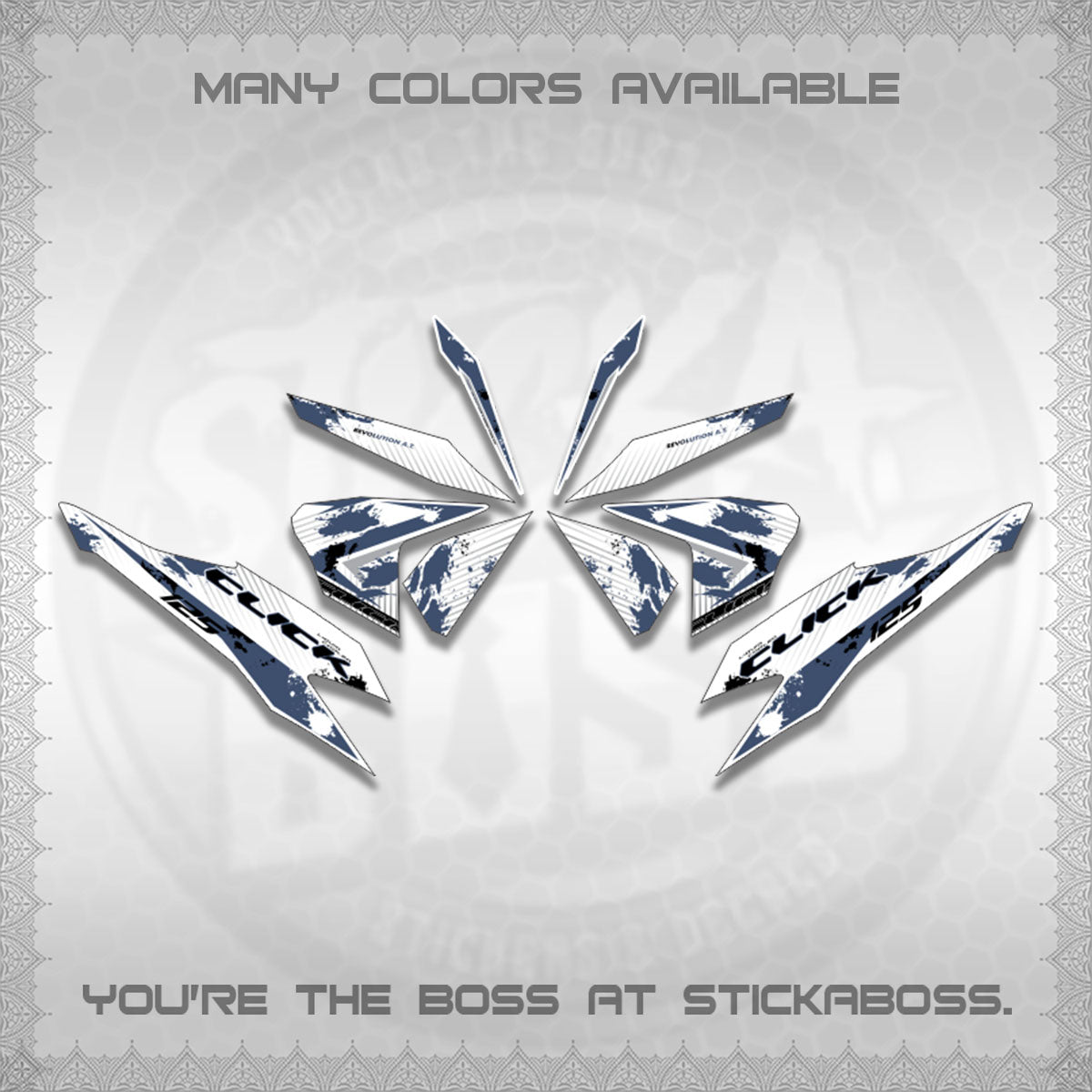 CLICK V2 MALAY FOR WHITE DECALS (HITAM STRIPING 03 MOTIF)STICKER DECALS By STICKABOSS