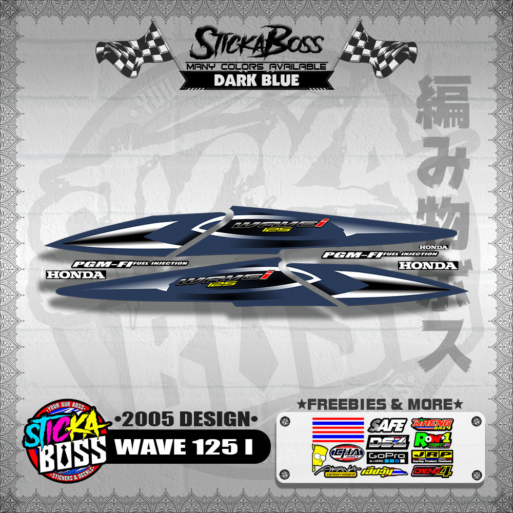 WAVE 125 I DECALS ( 2005 DESIGN )【WITH FREEBIES】