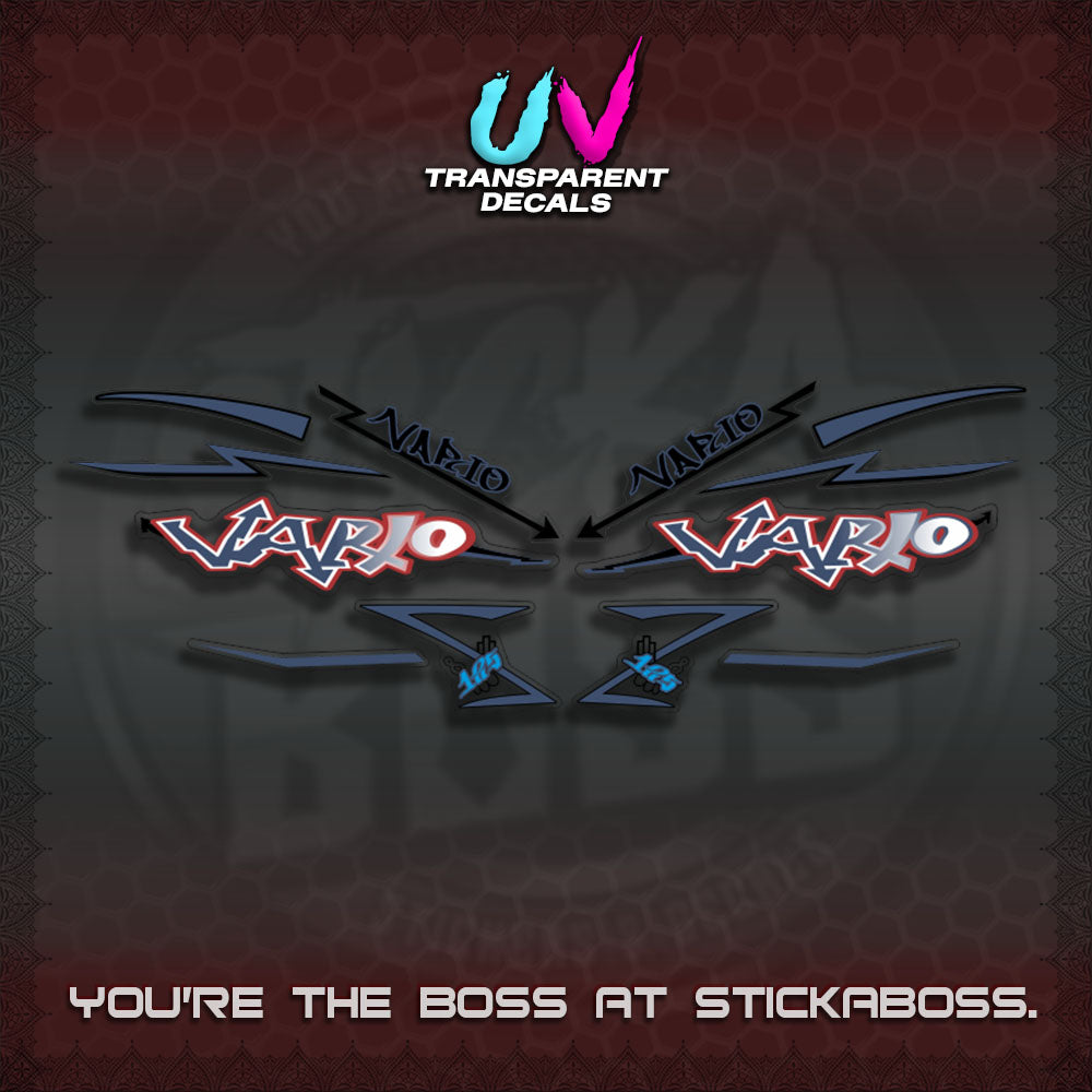 CLICK V2 INDO/MALAY UV TRANSPARENT VARIO DECALS (GRAFITY VARIO MOTIF)STICKER DECALS By STICKABOSS