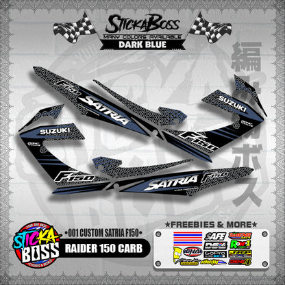 RAIDER 150 CARB DECALS ( 001 CUSTOM SATRIA F150 )【WITH FREEBIES】