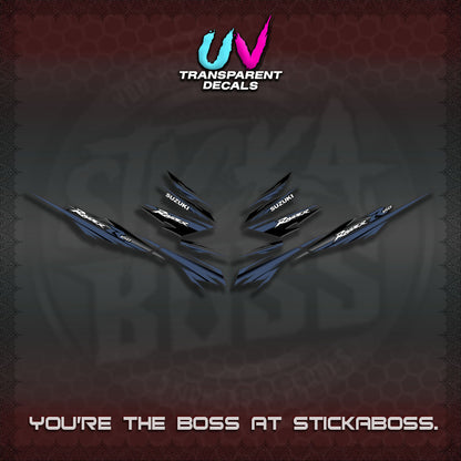 【PREMIUM UV PRINT】TRANSPARENT RAIDER 150 FI SATRIA  DECALS (MINIMALIST 0016 DESIGN)By STICKABOSS