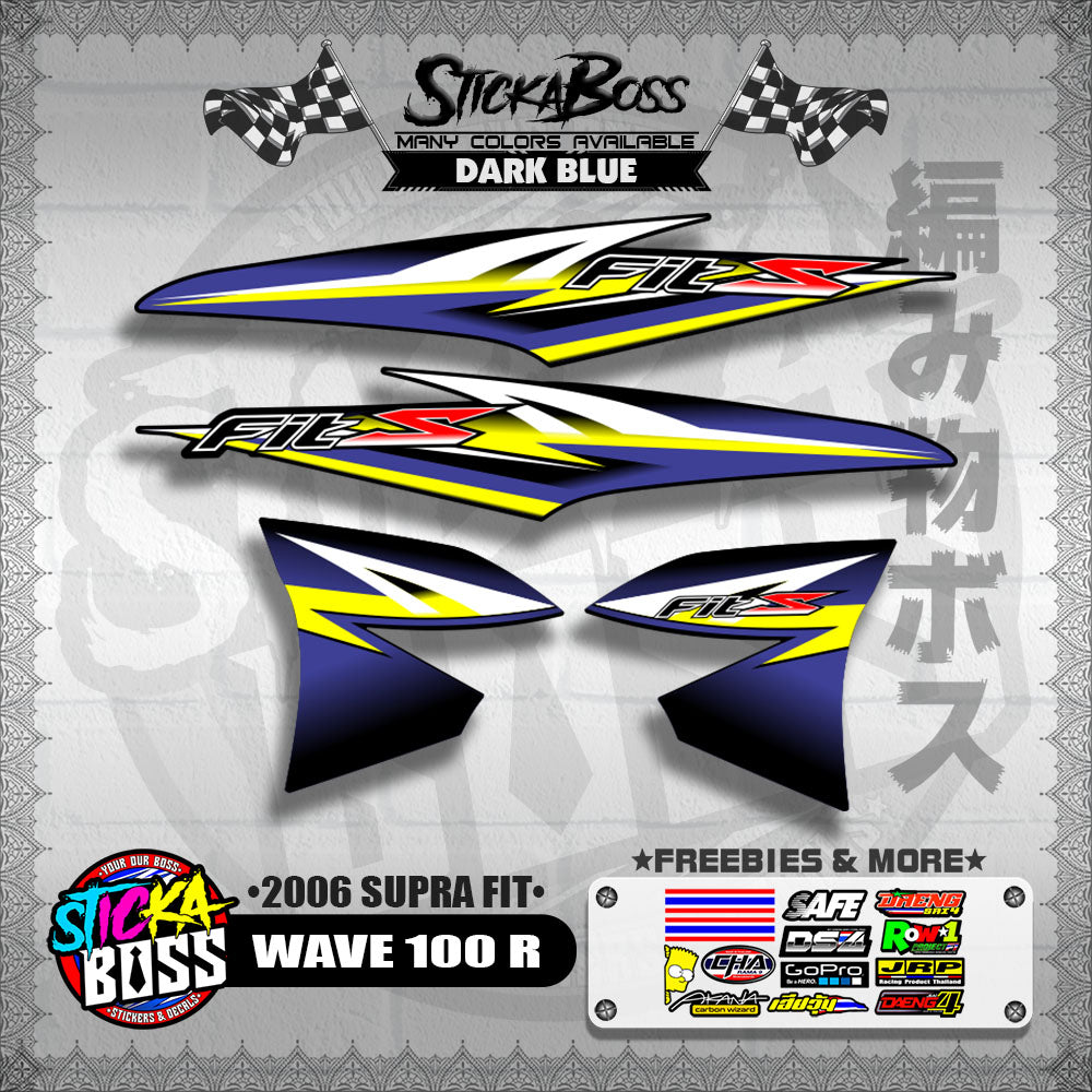 WAVE 100 R STOCK DECALS ( 2006 SUPRA FIT )【WITH FREEBIES】
