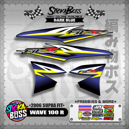 WAVE 100 R STOCK DECALS ( 2006 SUPRA FIT )【WITH FREEBIES】