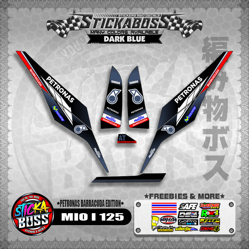 MIO I 125 STICKER DECALS ( PETRONAS BARRACUDA EDITION )【WITH FREEBIES】