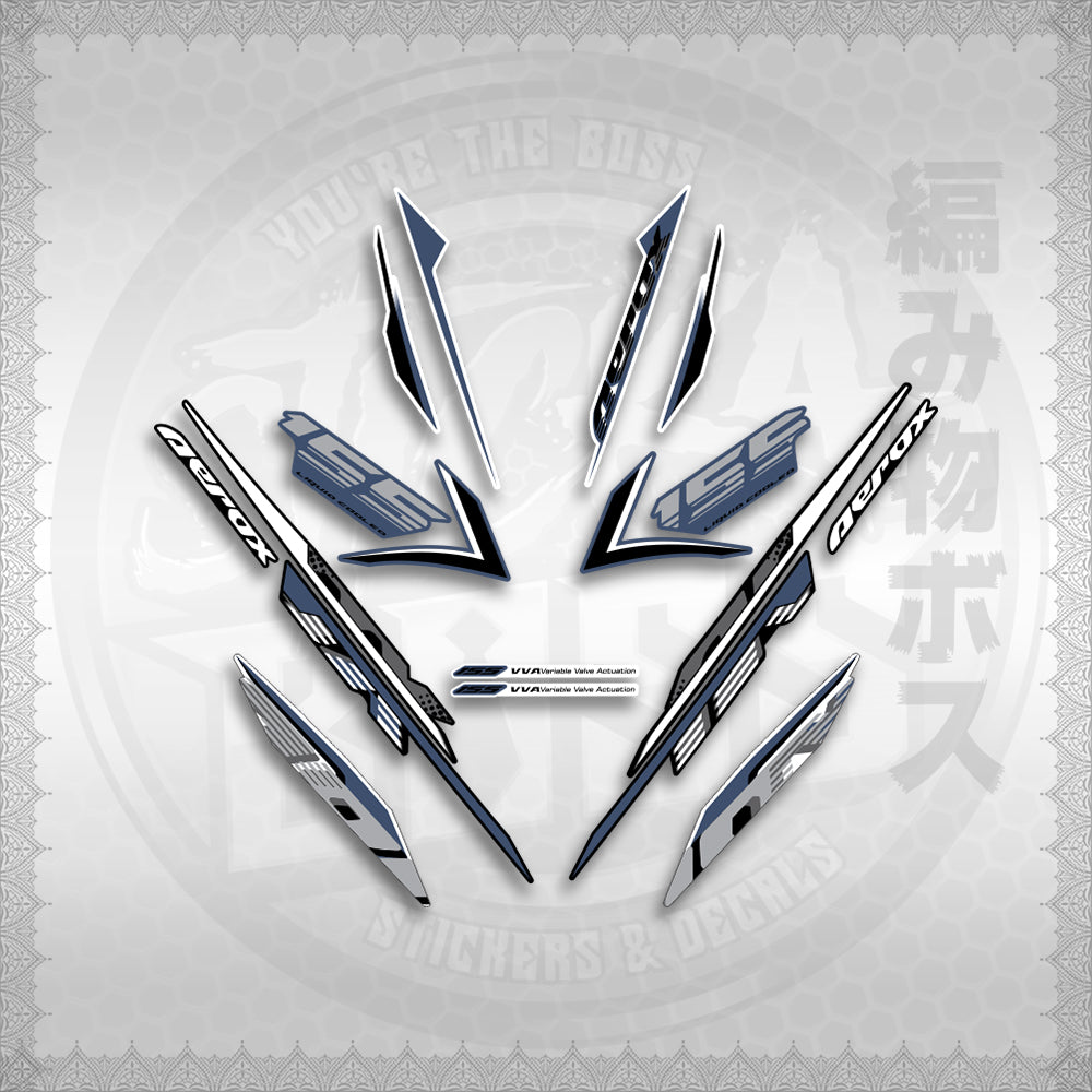 STICKER DECALS for AEROX 155 V2 (AV2NESPGR) By STICKABOSS (SOFIE LAMINATED WATERPROOF)