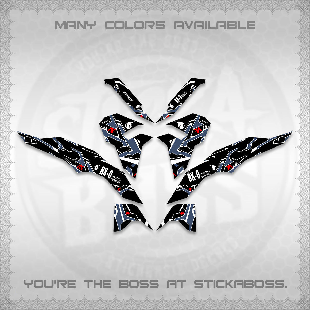 CLICK V3 VARIO DECALS (UNICORN GUNDAM DESIGN) STICKER DECALS By STICKABOSS