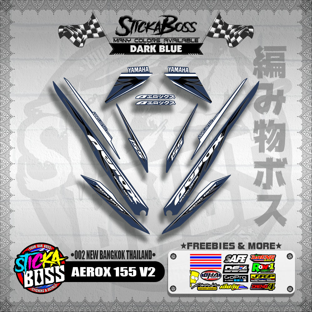 AEROX 155 V2 DECALS ( 002 NEW BANGKOK THAILAND )【WITH FREEBIES】