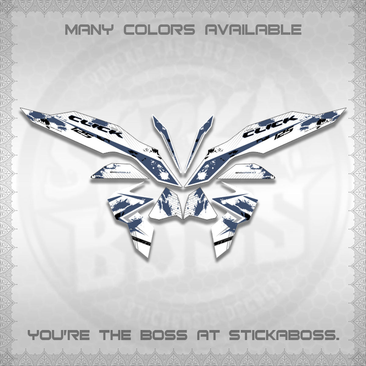 CLICK V3 MALAY FOR WHITE DECALS (HITAM STRIPING 03 MOTIF)STICKER DECALS By STICKABOSS