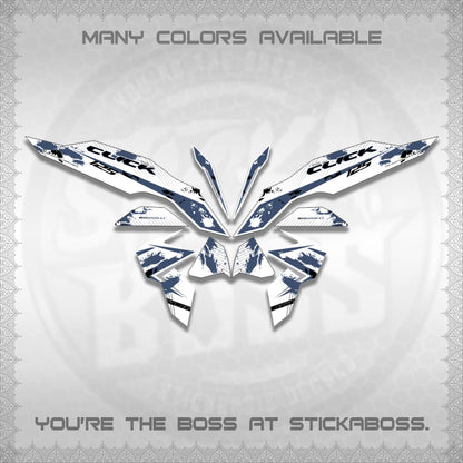 CLICK V3 MALAY FOR WHITE DECALS (HITAM STRIPING 03 MOTIF)STICKER DECALS By STICKABOSS