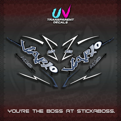 CLICK V3 UV TRANSPARENT INDO VARIO DECALS (STRIPPING GRAFITY MOTIF)STICKER DECALS By STICKABOSS