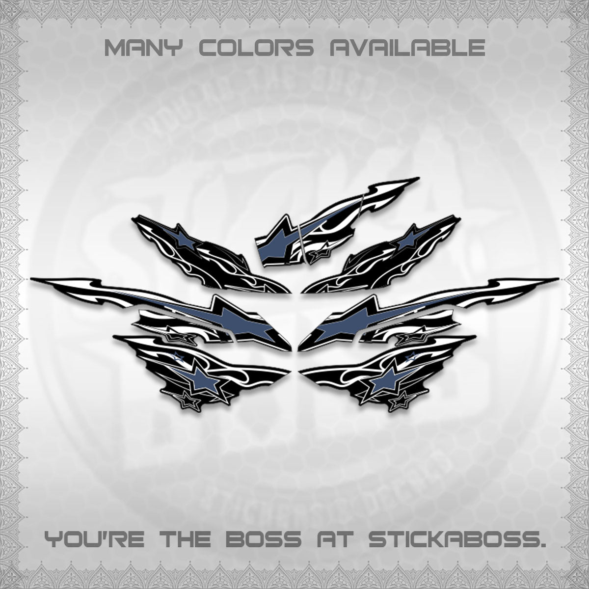 AEROX  V3 INDO DECALS (0005 RISING STAR)STICKER DECALS By STICKABOSS