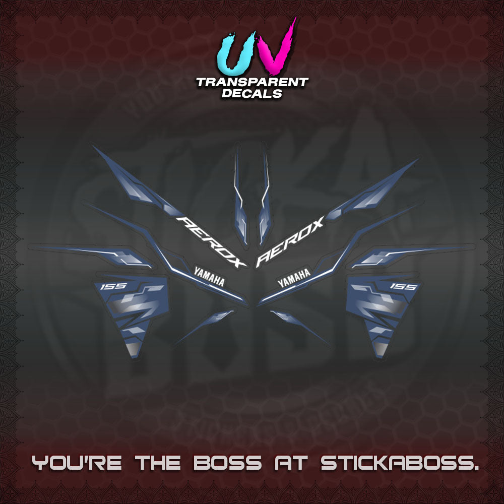 【PREMIUM UV PRINT】TRANSPARENT AEROX  V3 INDO DECALS(ALPHA TURBO 0001)STICKER DECALS By STICKABOSS