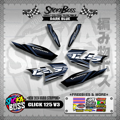 CLICK 125 V3 DECALS ( NEW 2024 VARIO STRIPPING )【WITH FREEBIES】