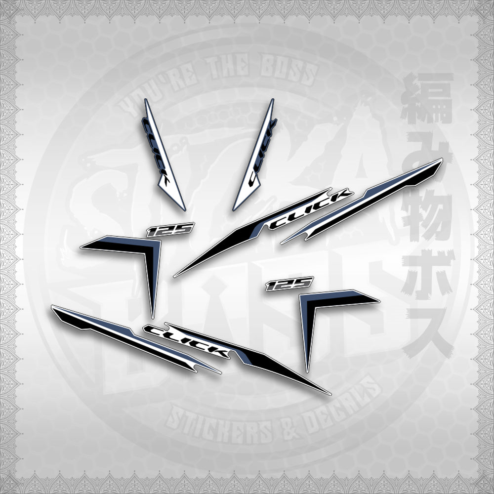 STICKER DECALS for CLICK 125 V2 (CV224NVSTIN) By STICKABOSS (SOFIE LAMINATED WATERPROOF)