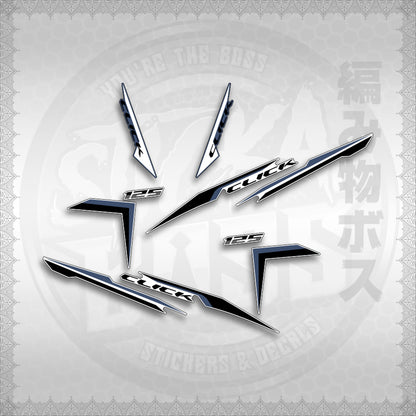 STICKER DECALS for CLICK 125 V2 (CV224NVSTIN) By STICKABOSS (SOFIE LAMINATED WATERPROOF)