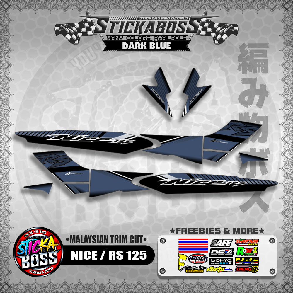 NICE / RS 125 STICKER DECALS ( MALAYSIAN TRIM CUT )【WITH FREEBIES】