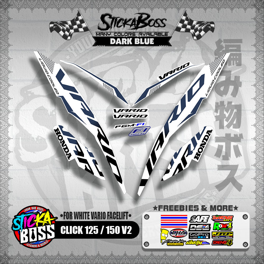 CLICK 125 / 150 V2 DECALS ( FOR WHITE VARIO FACELIFT )【WITH FREEBIES】