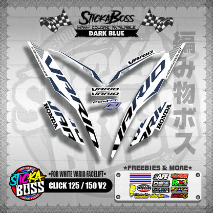 CLICK 125 / 150 V2 DECALS ( FOR WHITE VARIO FACELIFT )【WITH FREEBIES】