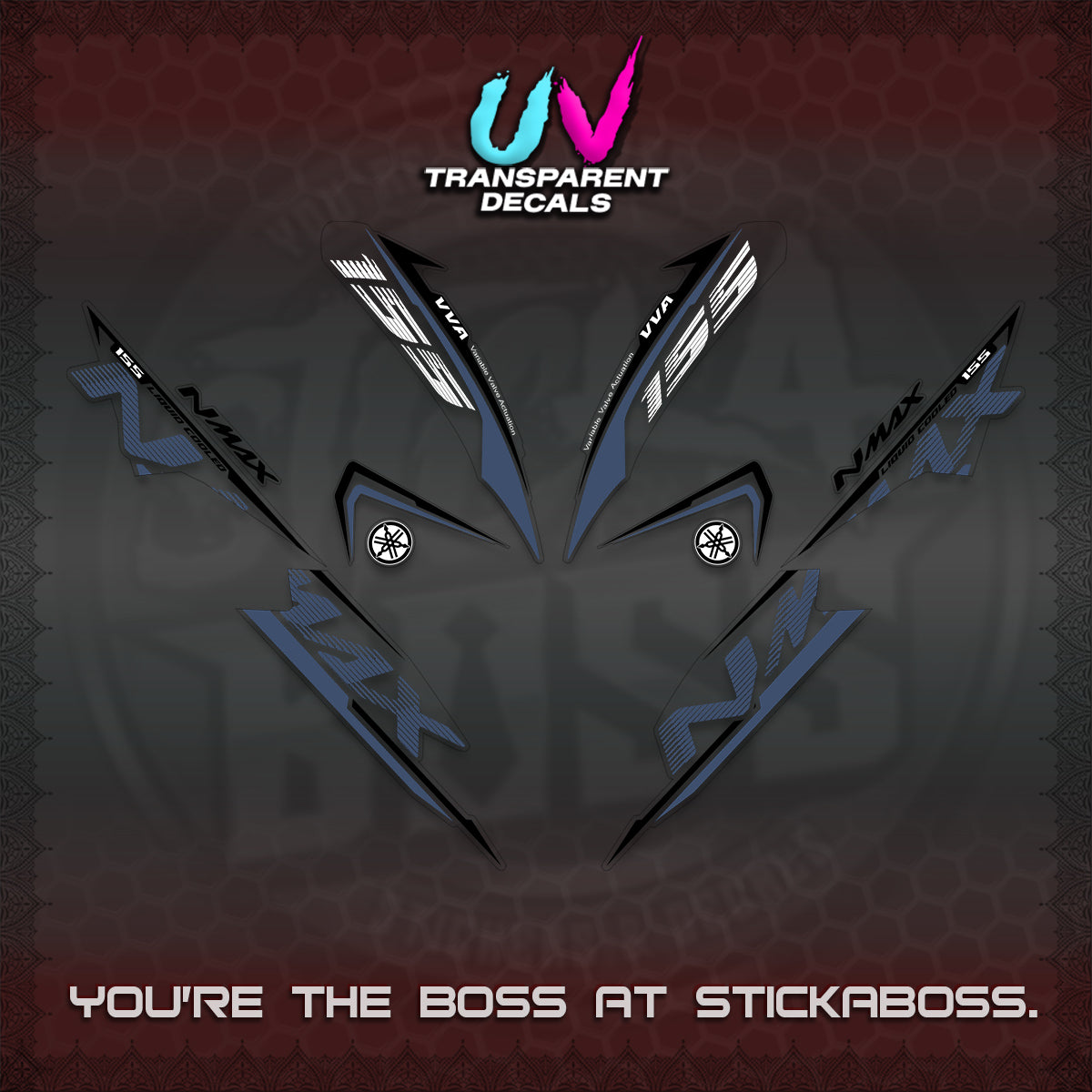 NMAX V1 THAI UV TRANSPARENT DECALS (2020 DESIGN) STICKER DECALS By STICKABOSS