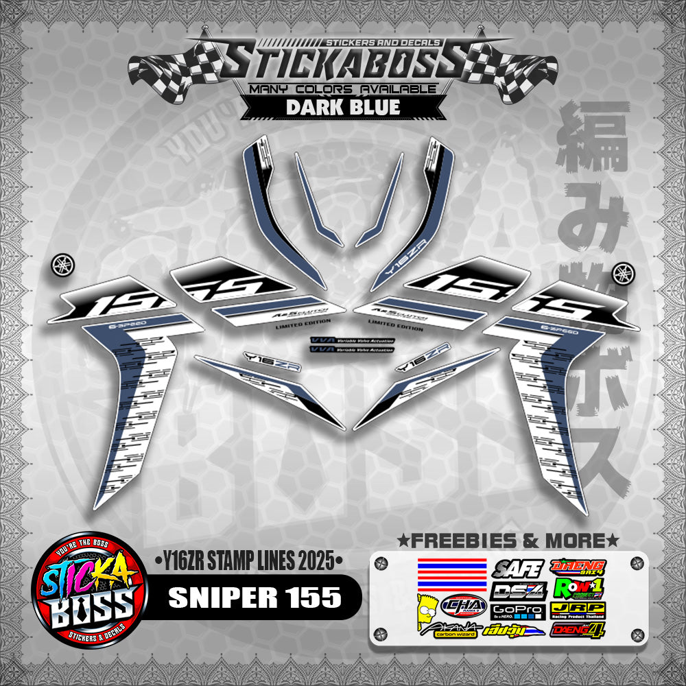 SNIPER 155 STICKER DECALS ( Y16ZR STAMP LINES 2025 )【WITH FREEBIES】