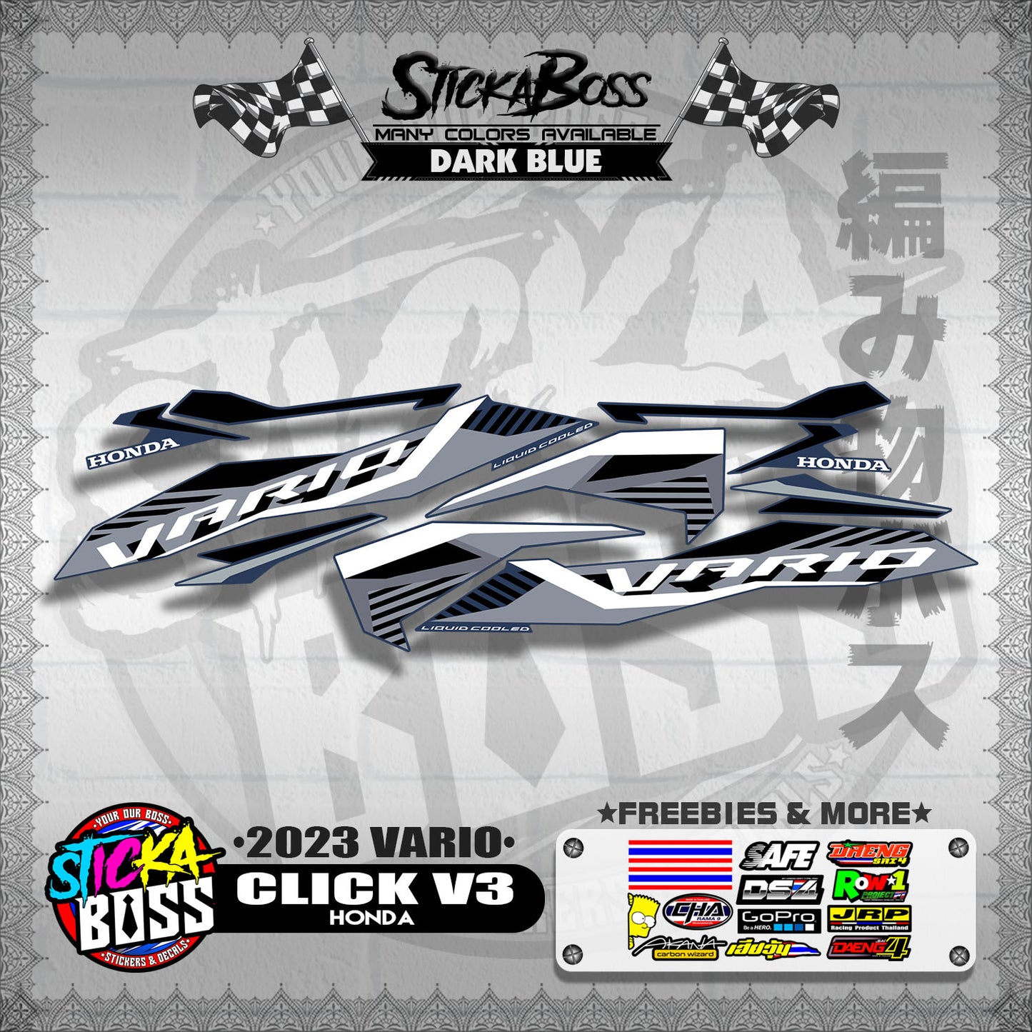 CLICK V3 STOCK DECALS ( 2023 VARIO )【WITH FREEBIES】