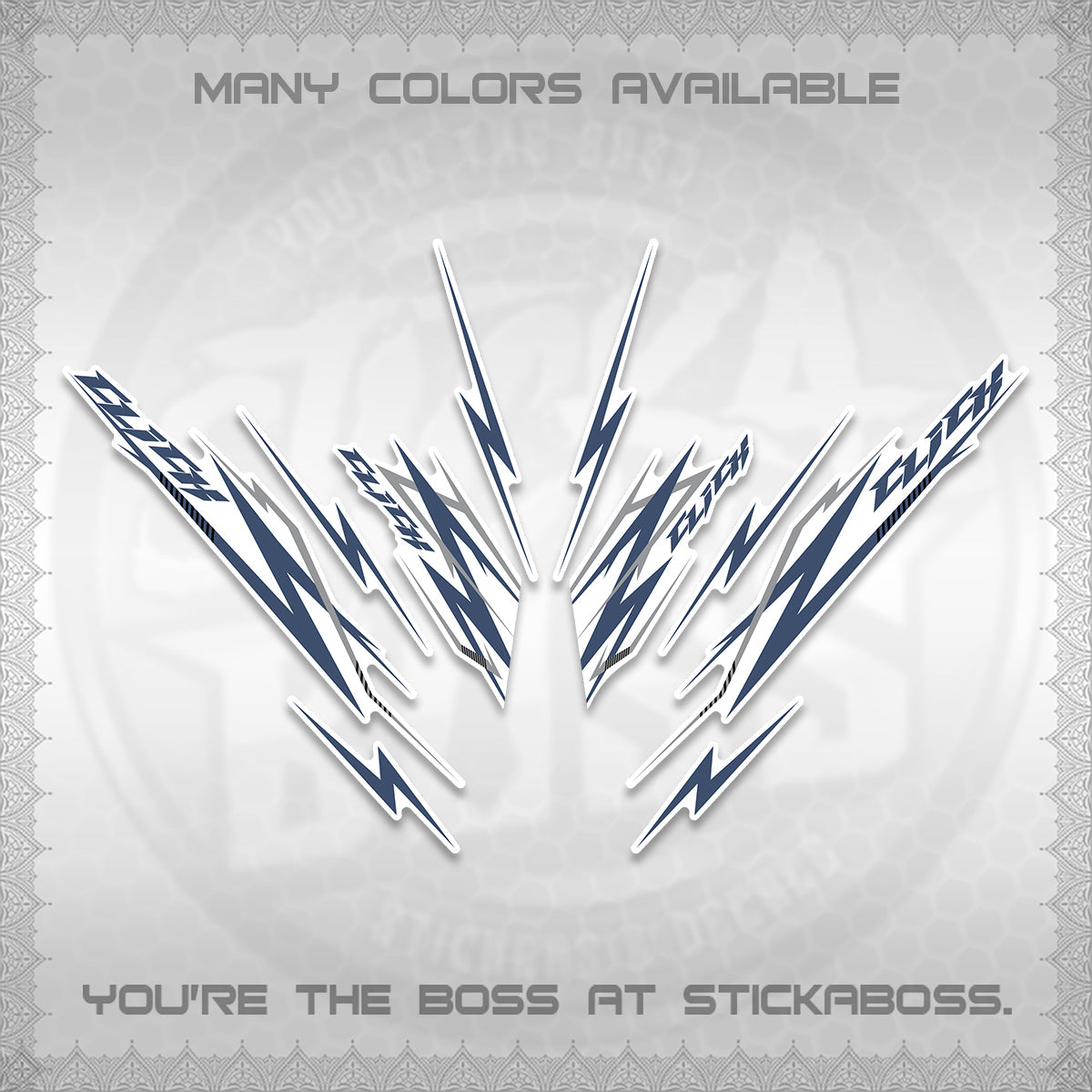 CLICK 125 V2 INDO FOR WHITE DECALS (2024 CL 00-A8 STYLE) STICKER KITS By STICKABOSS