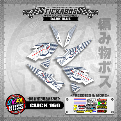 CLICK 160 STICKER DECALS ( FOR WHITE URBAN SPORT )【WITH FREEBIES】