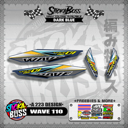 WAVE 110 DECALS ( A 223 DESIGN )【WITH FREEBIES】