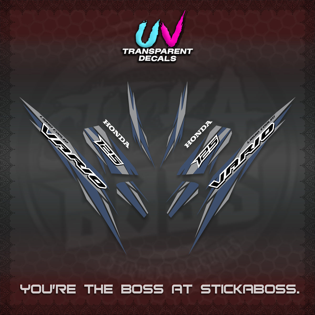 CLICK 125 V3 INDO UV TRANSPARENT DECALS (2024 SV 22-A1 STYLE) STICKER KITS By STICKABOSS