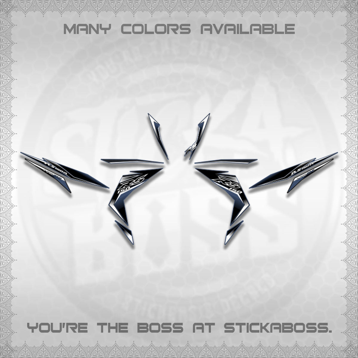 WINNER 150 V1 DECALS (GTR 150 RS PATTERN)STICKER DECALS By STICKABOSS