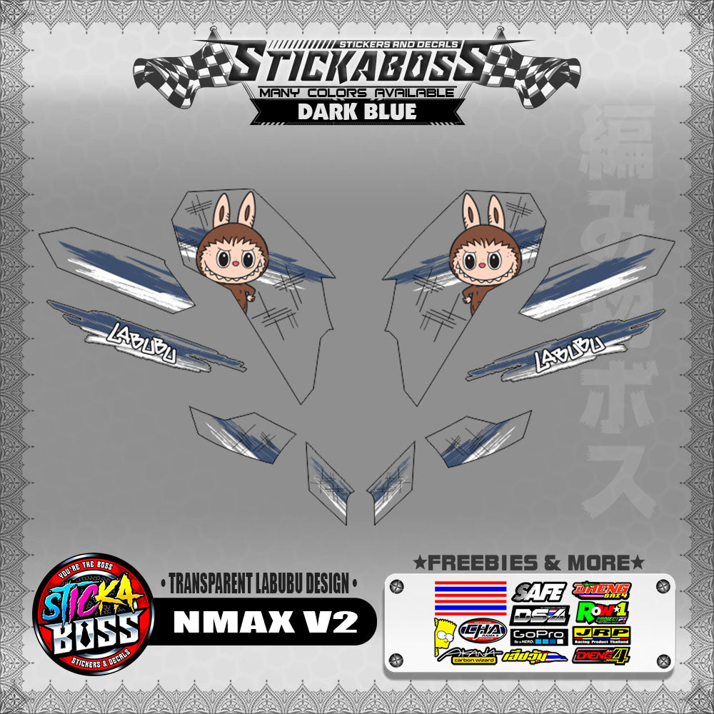 【PREMIUM UV PRINT】TRANSPARENT NMAX V2 STICKER DECALS ( LABUBU DESIGN )【WITH FREEBIES】