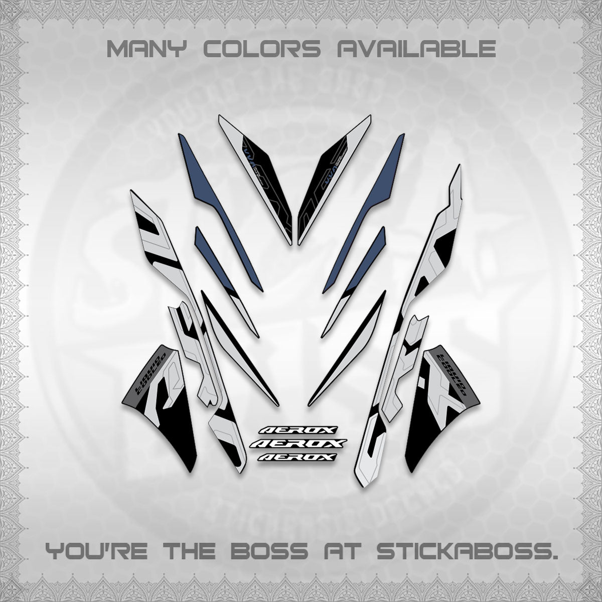 AEROX V3 ALPHA TURBO STOCK DECALS (STOCK DESIGN 2026)STICKER DECALS By STICKABOSS