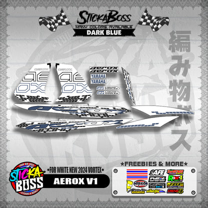 AEROX 155 V1 DECALS ( FOR WHITE NEW 2024 VORTEX )【WITH FREEBIES】