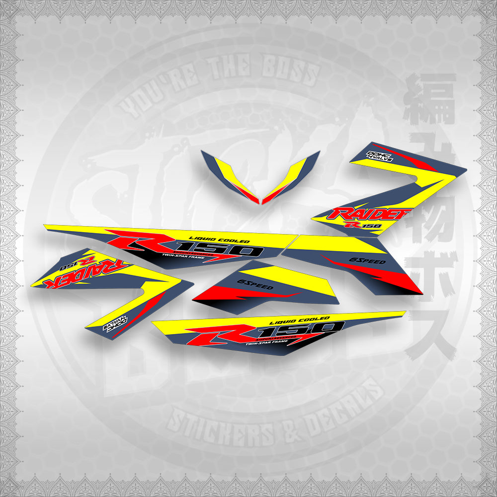 STICKER DECALS for RAIDER 150 FI (RFIR1BLCO) By STICKABOSS (SOFIE LAMINATED WATERPROOF)