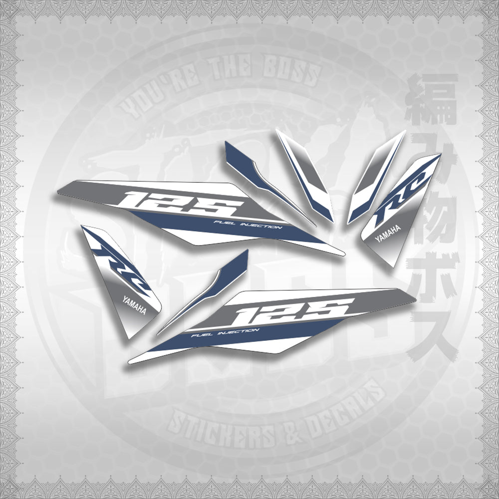 MIO I 125 M3 DASH RC EDITION FOR WHITE STICKER DECALS By STICKABOSS (SOFIE LAMINATED WATERPROOF)